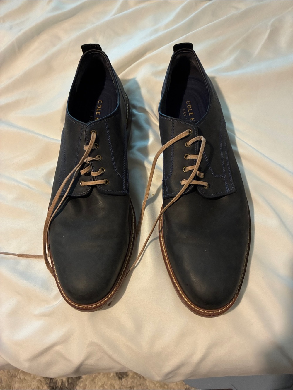 Cole Haan Navy and Brown Leather Derby Shoes